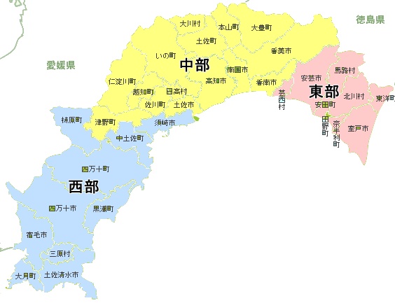 高知県の地図